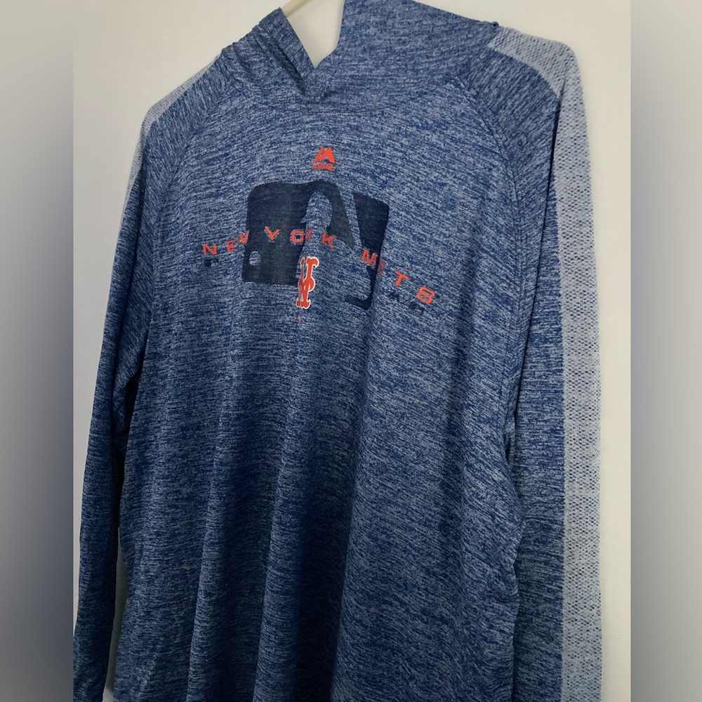 New York Mets Mens SZ L Blue Long Sleeve hoodie - Picture 2 of 9